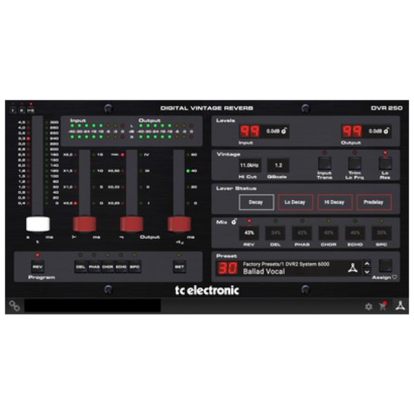 tc electronic DVR 250 Digital Vintage Reverb tc electronic DVR 250 Digital Vintage Reverb